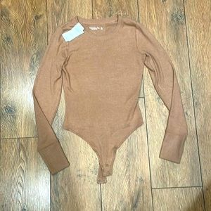 Abercrombie & Fitch Mocha Lightweight Sweater Crewneck Soft A&F Cozy Bodysuit XS